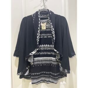 Fuzzi Reversible Black & White Caplet Jacket Sz XS